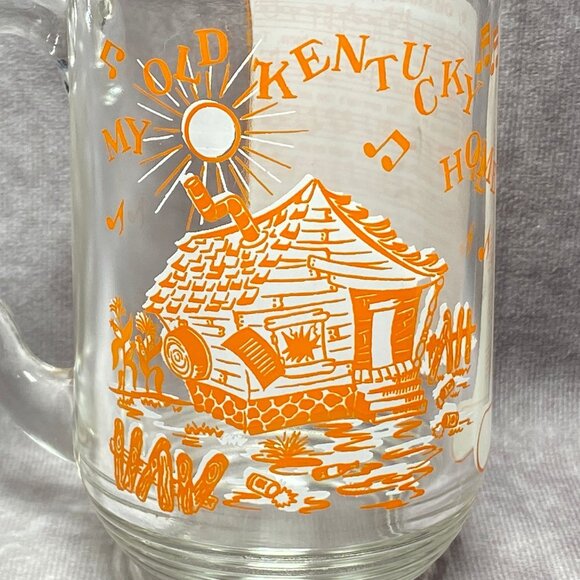 Hazel Atlas Big Top Peanut Butter Glass "My Old Kentucky Home" Song Lyrics Mug - Picture 2 of 9